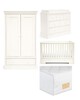 Oxford 4 Piece Cotbed set with Dresser Changer, Wardrobe and Essential Fibre Mattress